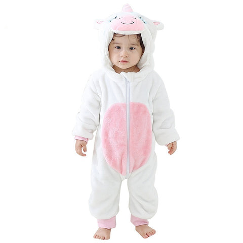 Clothes For Babies Autumn 3-year-old Baby Animal Jumpsuit Flannel Romper European And American Children's Wear