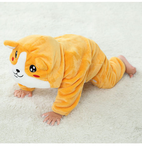Clothes For Babies Autumn 3-year-old Baby Animal Jumpsuit Flannel Romper European And American Children's Wear