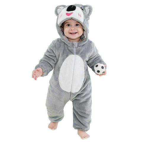 Clothes For Babies Autumn 3-year-old Baby Animal Jumpsuit Flannel Romper European And American Children's Wear