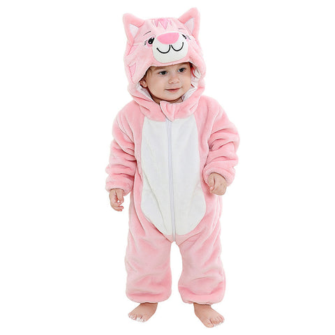 Clothes For Babies Autumn 3-year-old Baby Animal Jumpsuit Flannel Romper European And American Children's Wear