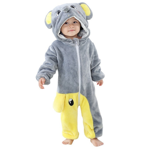 Clothes For Babies Autumn 3-year-old Baby Animal Jumpsuit Flannel Romper European And American Children's Wear