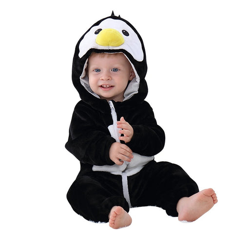 Clothes For Babies Autumn 3-year-old Baby Animal Jumpsuit Flannel Romper European And American Children's Wear