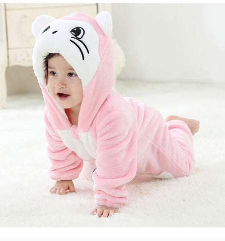 Clothes For Babies Autumn 3-year-old Baby Animal Jumpsuit Flannel Romper European And American Children's Wear