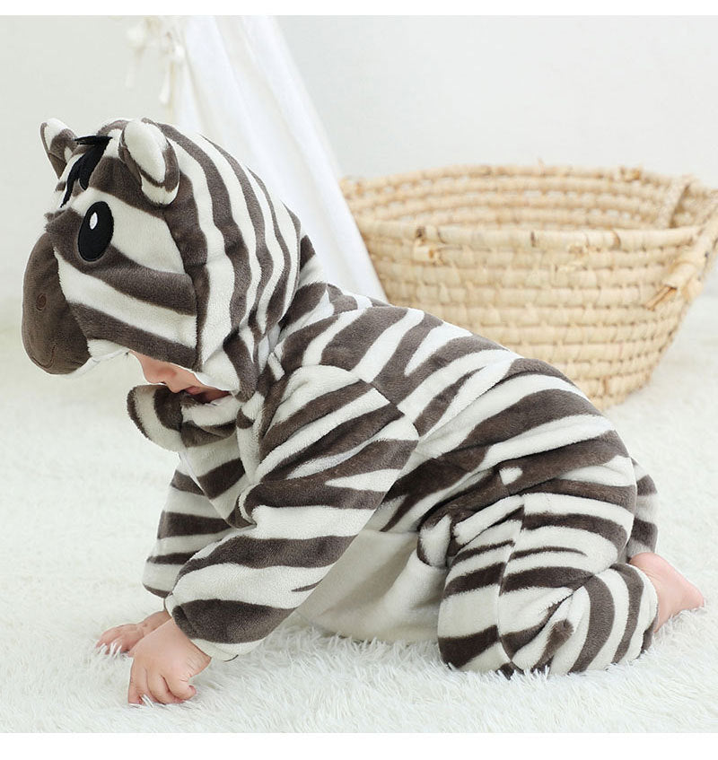 Clothes For Babies Autumn 3-year-old Baby Animal Jumpsuit Flannel Romper European And American Children's Wear