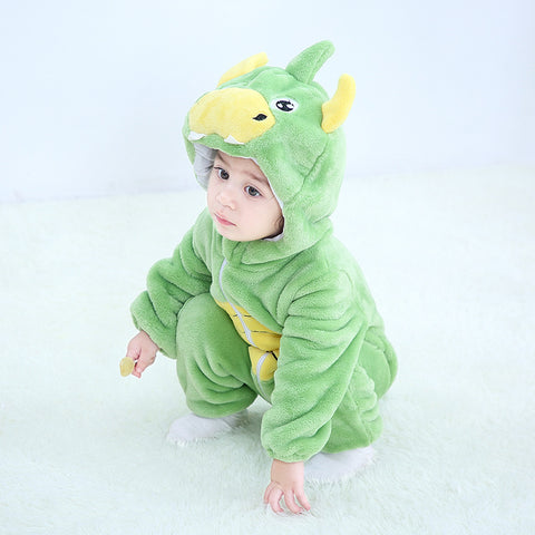 Clothes For Babies Autumn 3-year-old Baby Animal Jumpsuit Flannel Romper European And American Children's Wear