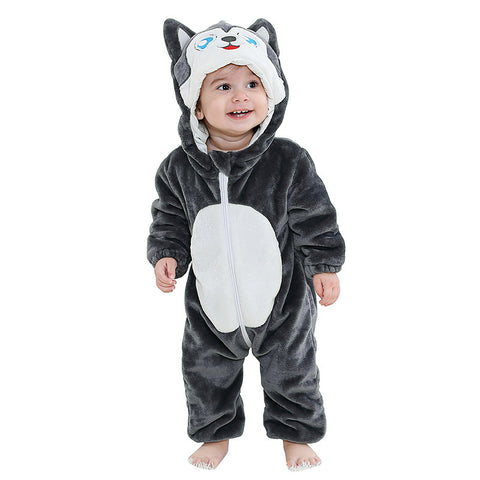 Clothes For Babies Autumn 3-year-old Baby Animal Jumpsuit Flannel Romper European And American Children's Wear