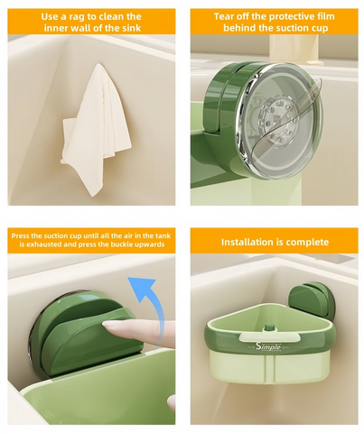 SUCTION CUP SINK CORNER RACK